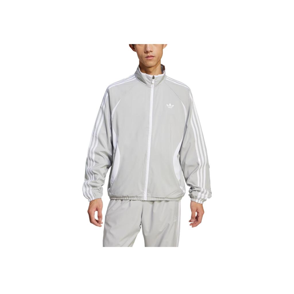 Adidas Originals Adicolor Teamgeist Comfortable Fashion Simple Versatile Striped Solid Color Brand Logo Jacket Men Jacket Gray JN4842