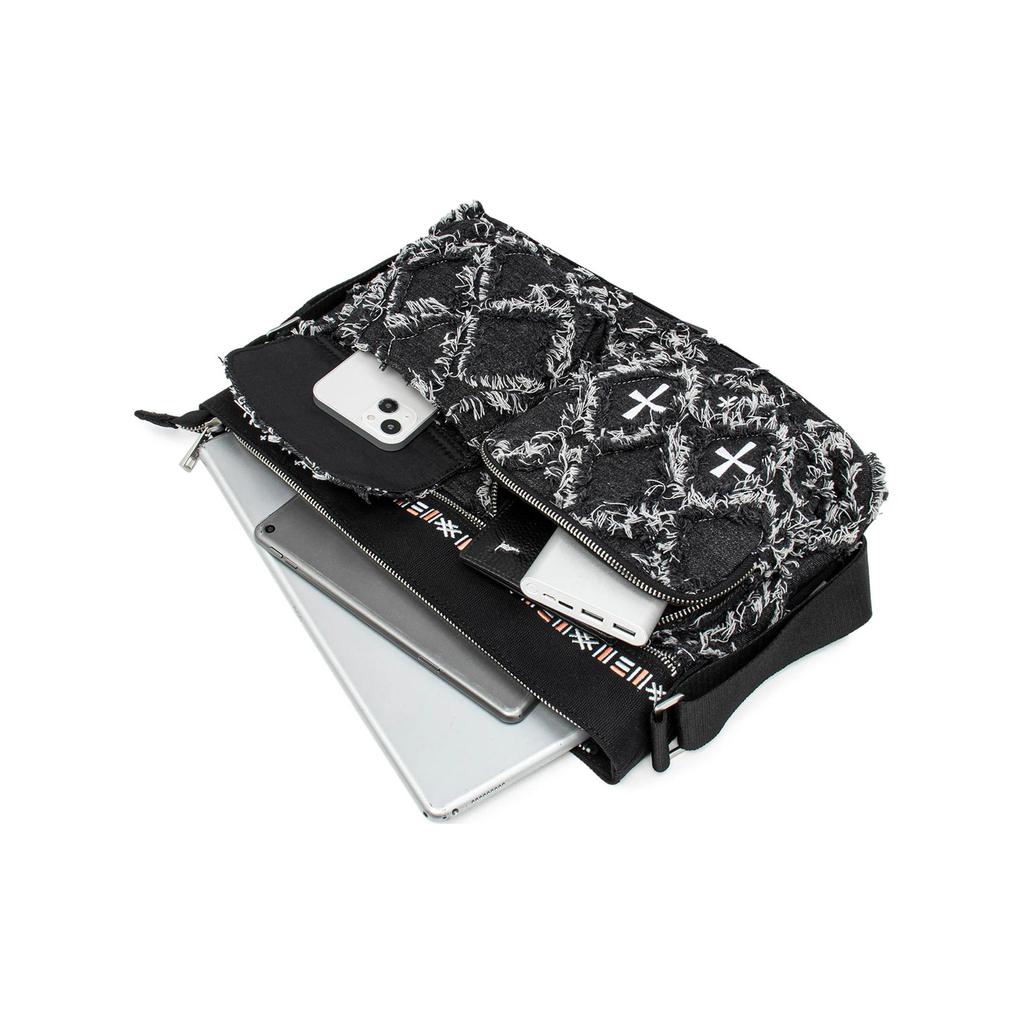 New LiNing Cotton Shoulder Bag, Crossbody Bag Unisex Black ABDT249-1