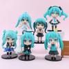 6Pcs Q Version Hatsune Miku Anime Action Figurine  Pvc Model Collection Dolls Desktop Decoration Kids Toys Birthday Gifts