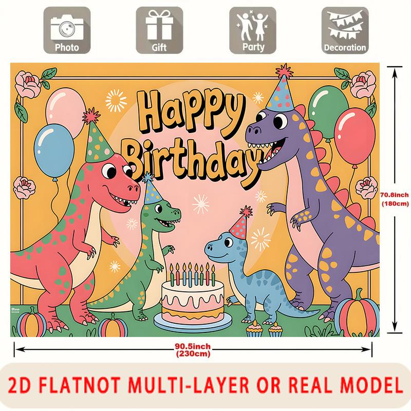 Party Backdrop Birthday Wedding Dinosaur Photo Booth Background Front Door Decor