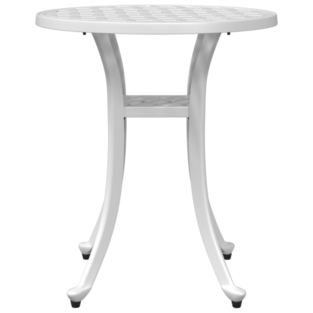 Vidaxl Garden Table, White, Ø48X53 Cm, Cast Aluminium