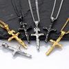 Jesus Cross Pendant Necklaces For Men Women Stainless Steel Silver Color Catholic Amulets Jewelry Easter Gift