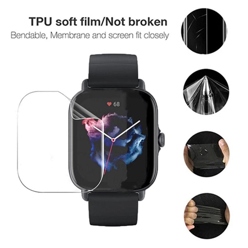 4Pcs Hydrogel Protective Film For Xiaomi Huami Amazfit GTR 3 Pro GTS 3 Screen Protector Film