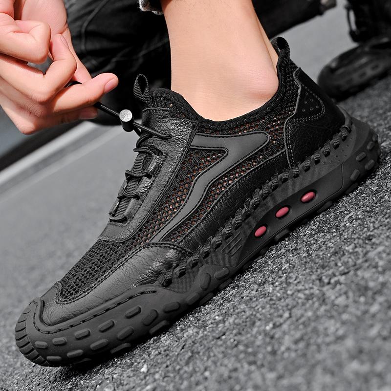 Модная кожаная модная обувь для отдыха на природе — фото 4