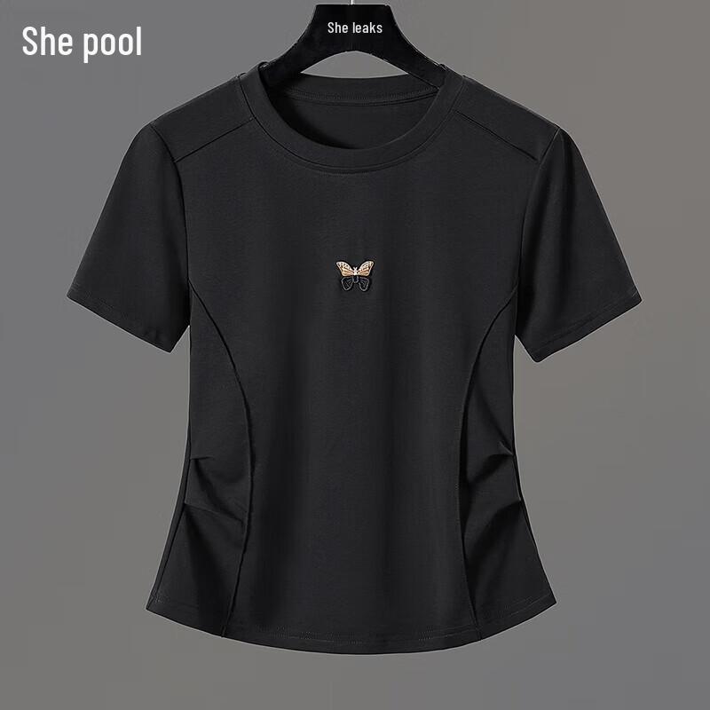 

Women s Embroidered Slim Fit Round Neck T-Shirt M