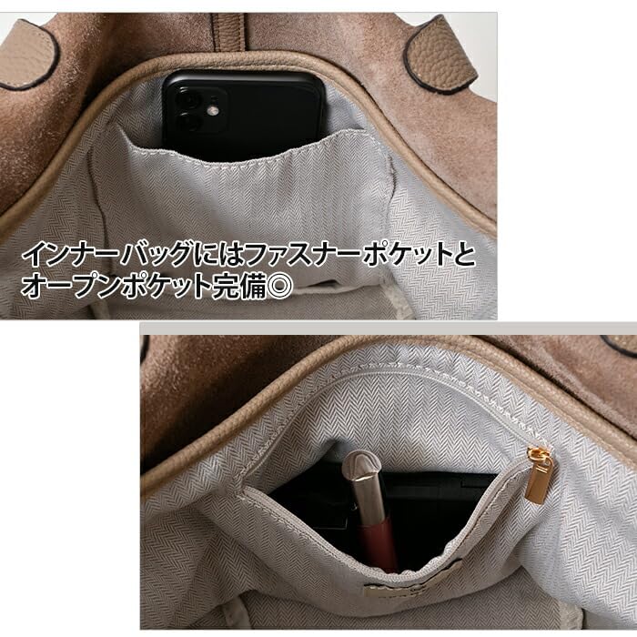 Perenne 10103 Genuine Leather Handbag, Cube Shape, Medium, No Dividers, Women's, Dark Navy