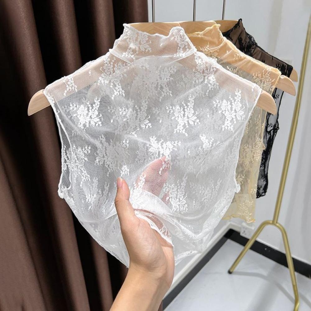 Fashion Lace Floral Fake Collar Detachable Gauzy False Collar All-match Slim Lace Tanks Women