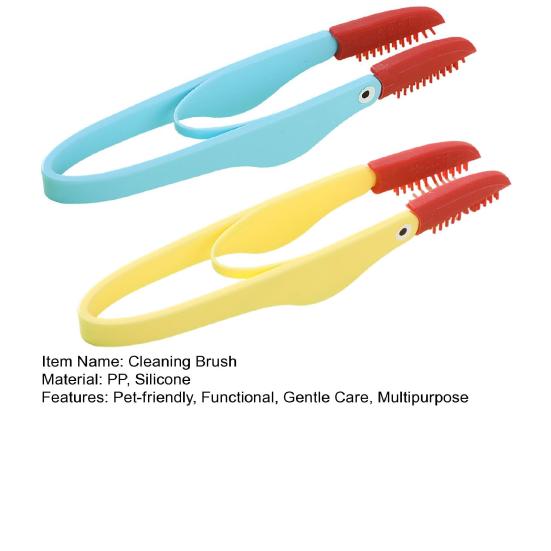 Pet Eye Care Brush Soft Silicone Tear Stain Remover Comb Dogs Eye Cleaner Brush with Anti-Slip Handle Gentle Pet Grooming Tool