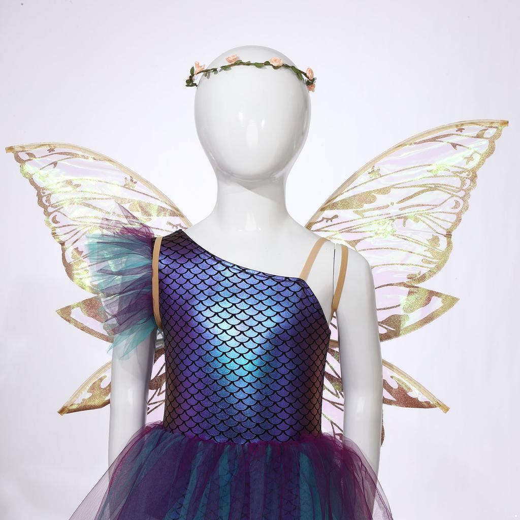 Butterfly Wings & Elf Ears Costume Accessory Set for Adults Kids, Complete Fairy Role Play Set for Masquerade Party & Halloween