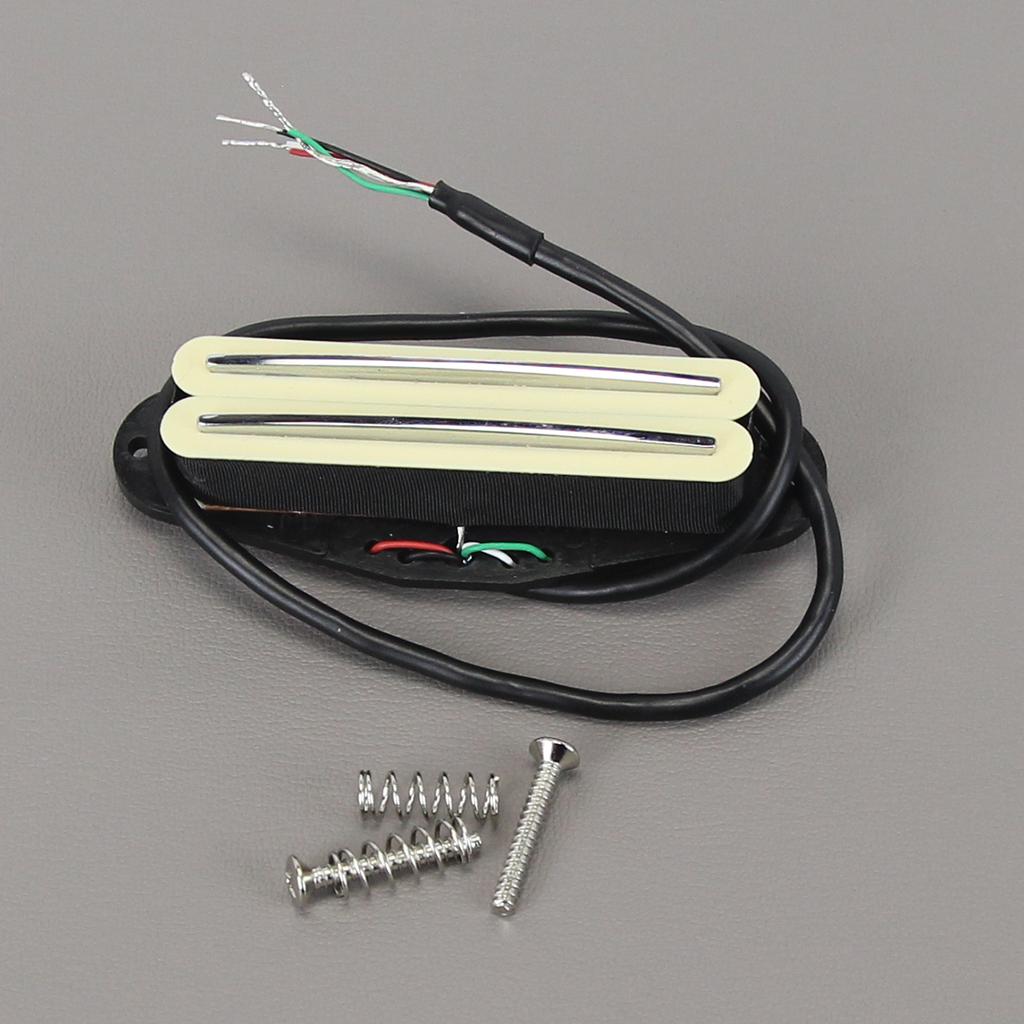 FLEOR 1PCS Electric Guitar Dual Rails Pickup Ceramic 4-Wires 9K Guitar Parts, Black/White/Cream Choose