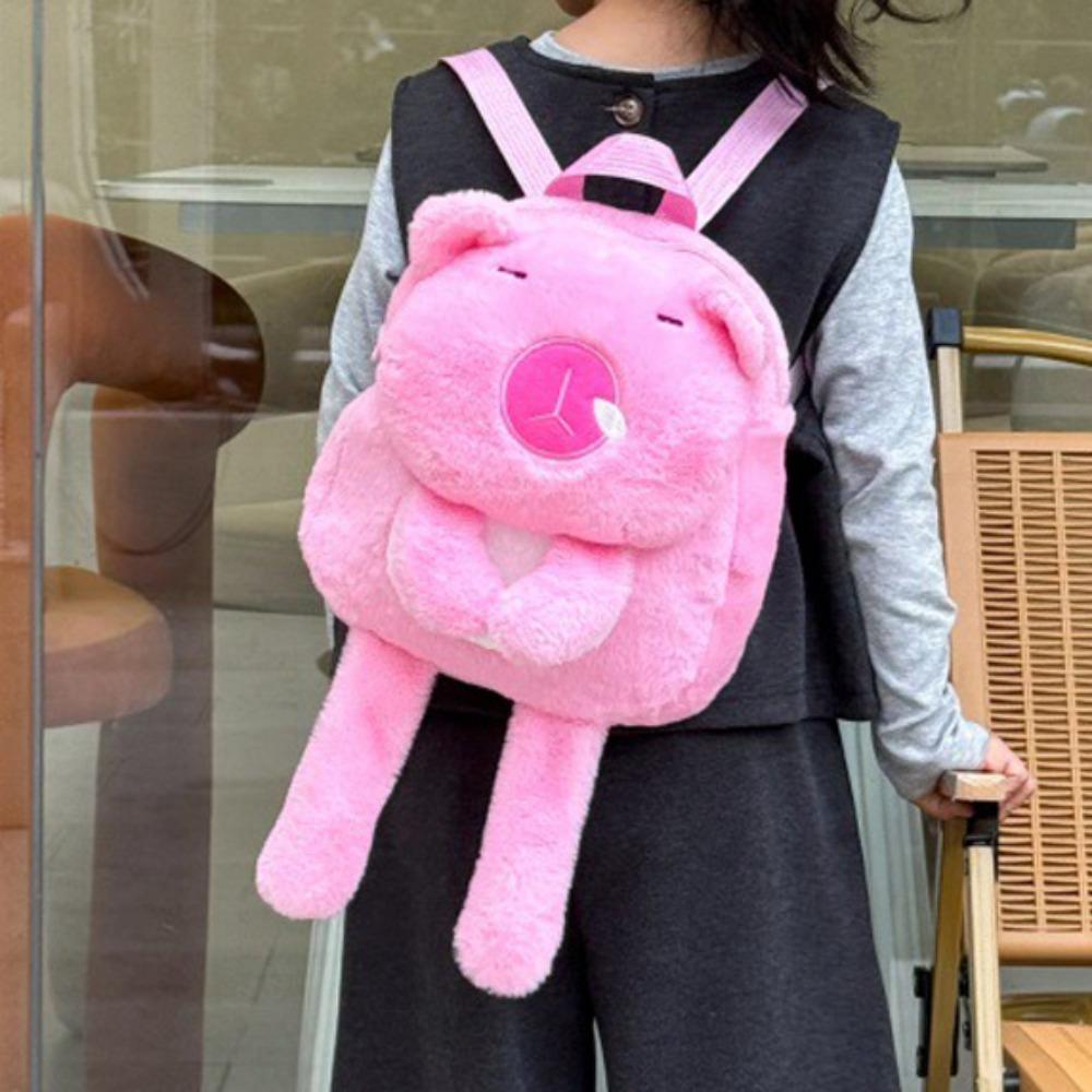 Animal Capybara Plush Backpack Long Leg Cute Shoulder Bag Brown Capybara Plush Bag School