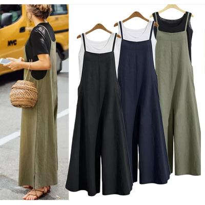Pantaloni senza maniche con stampa tinta unita, tute e pagliaccetti, moda casual estiva primaverile da donna
