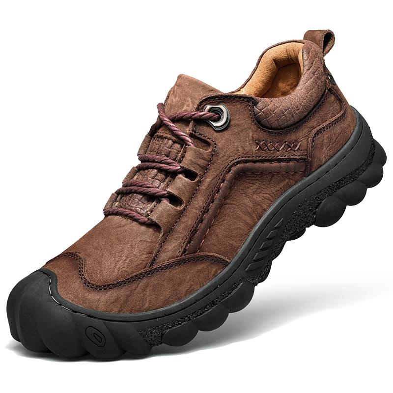 Fashion Men Shoes High Quality Hiking Shoes Trekking Sneakers Shoes Men Comfortable Ankle Boots Genuine Leather Handmade Casual Footwear