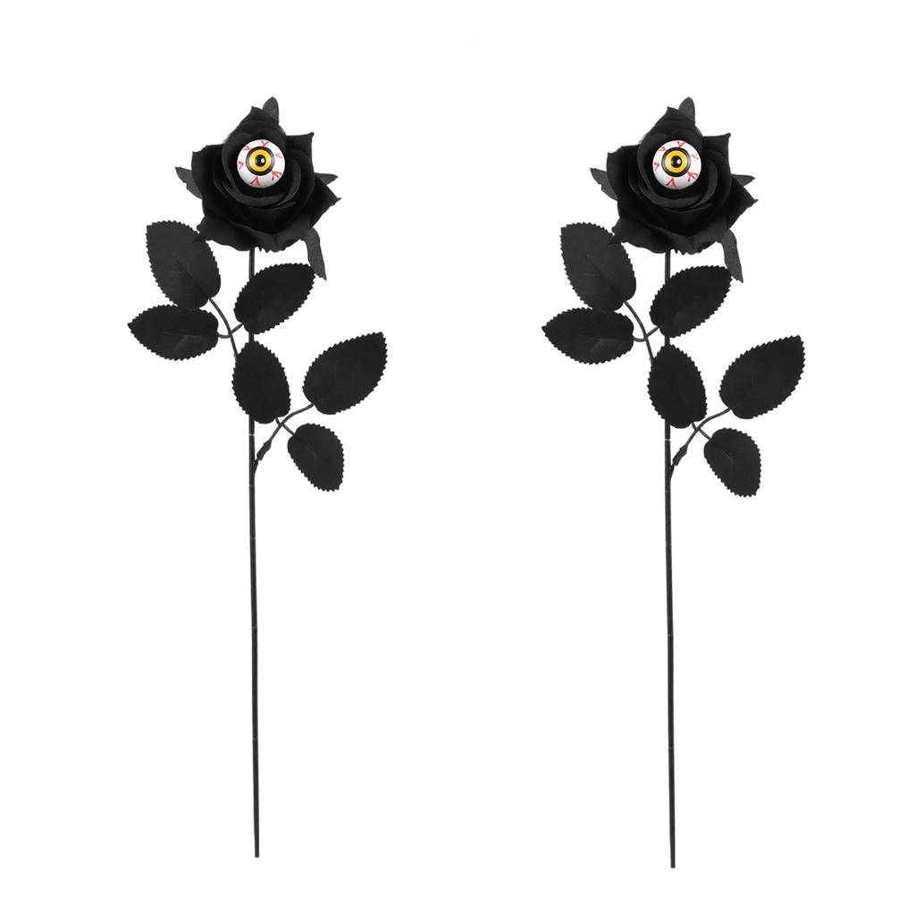 2 Halloween Eyeball Rose Bouquet for Party Table Vase Decoration