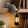 Inverted Hanging Cat-Shaped Wall Hook Cute Bookshelf Lantern  Bookshelf Decoration