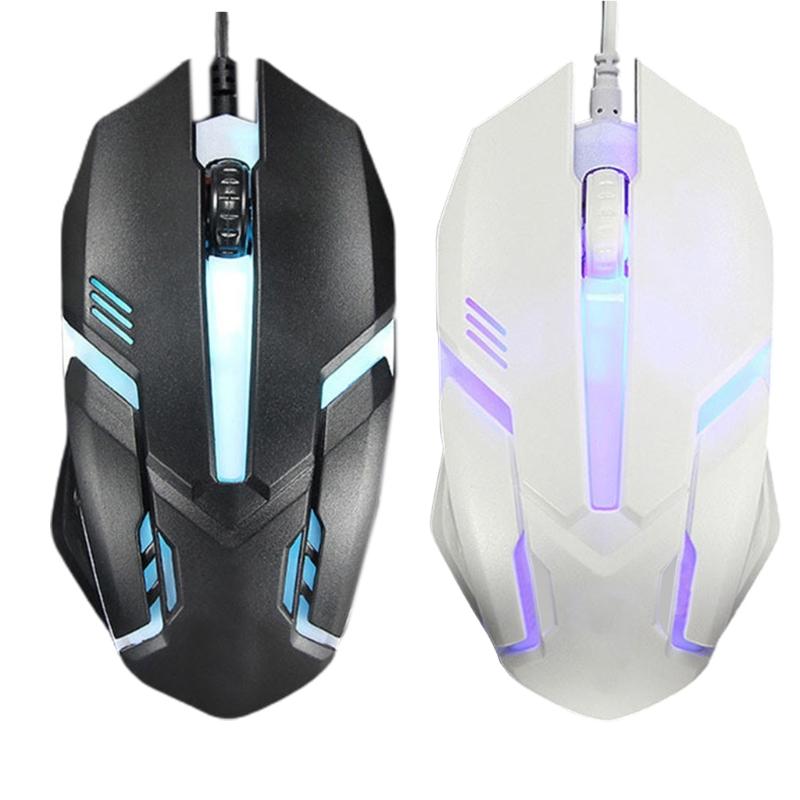 Buton ergonomic pentru mouse pentru jocuri cu fir LED 1000 DPI USB Mouse pentru computer Mouse pentru jocuri S1 Silent Mause cu iluminare de fundal pentru PC