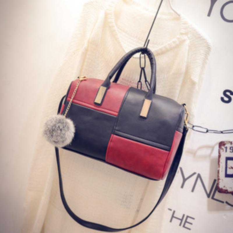 

Женская сумка через плечо, из полиэстера 26cm*6cm*17cm красный/чёрный