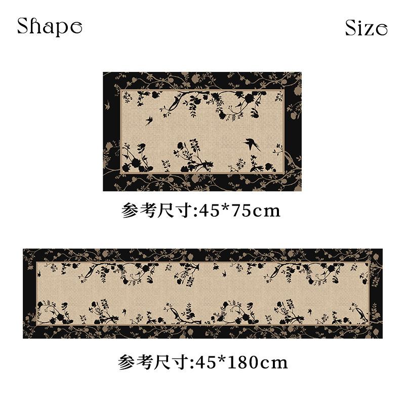 French medieval style kitchen floor mat non-slip and oil-proof, scrubbable leave-in special foot mat L-shaped whole floor with diatom mud carpet 45*75