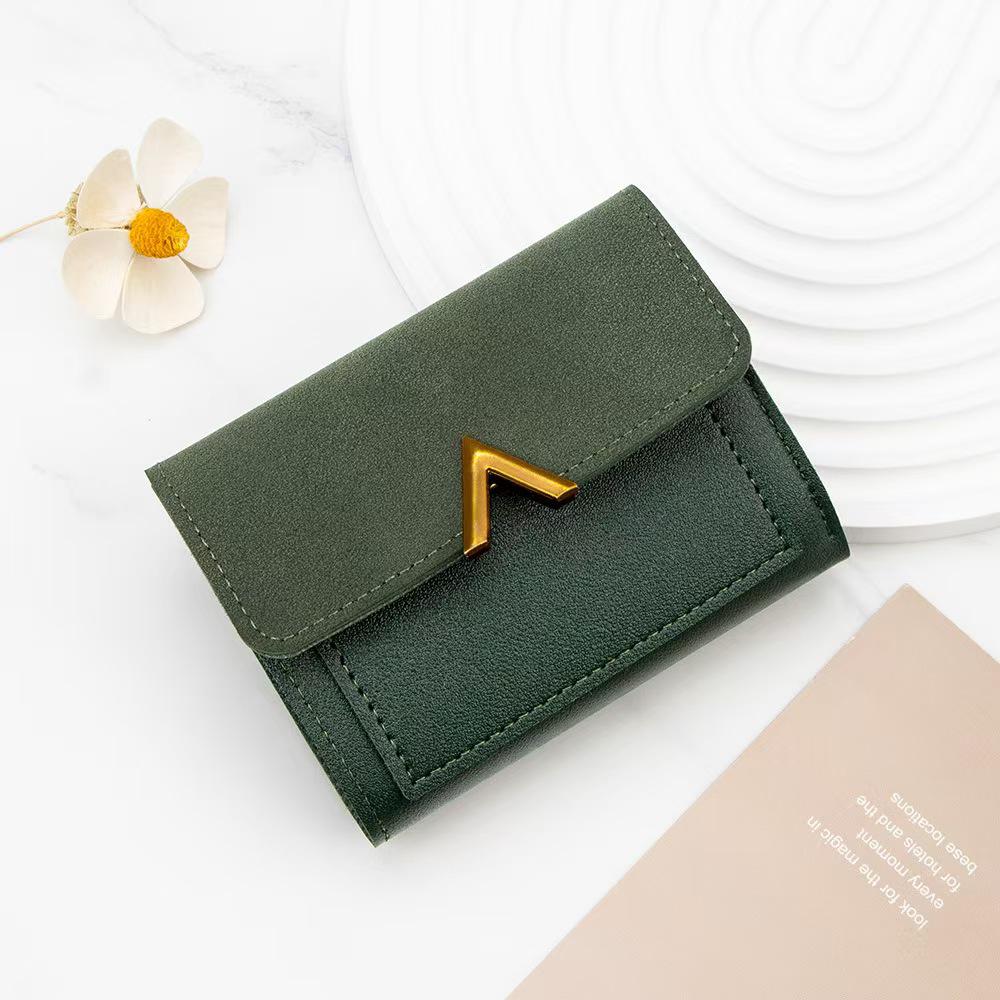Korean Style Women's Tri-fold Wallet: Short, Multi-Card Slot Mini Card Holder