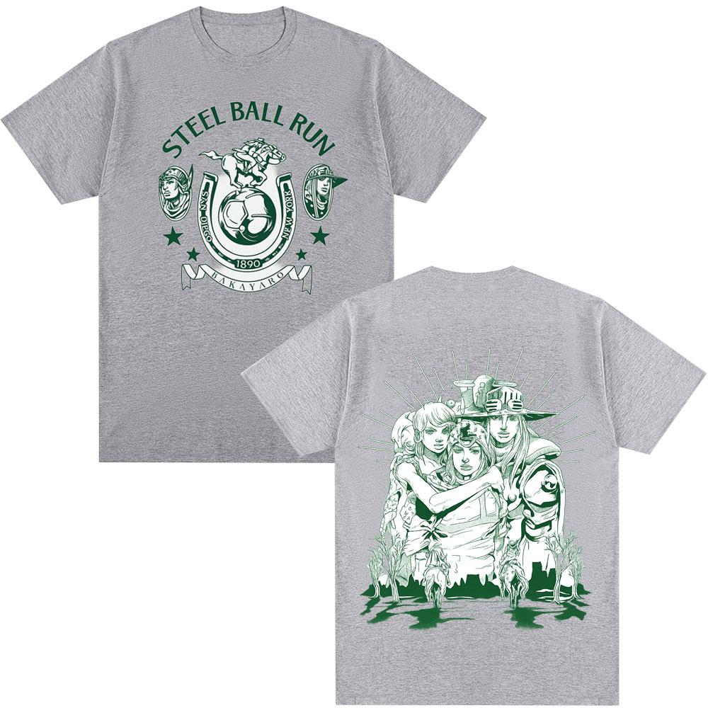 

2026 Japanese Anime Jojo Bizarre Adventure Tshirt STEEL BALL RUN Unisexga Graphic Tshirts Unisexs Cotton Casual Oversized T Shirt 4XL