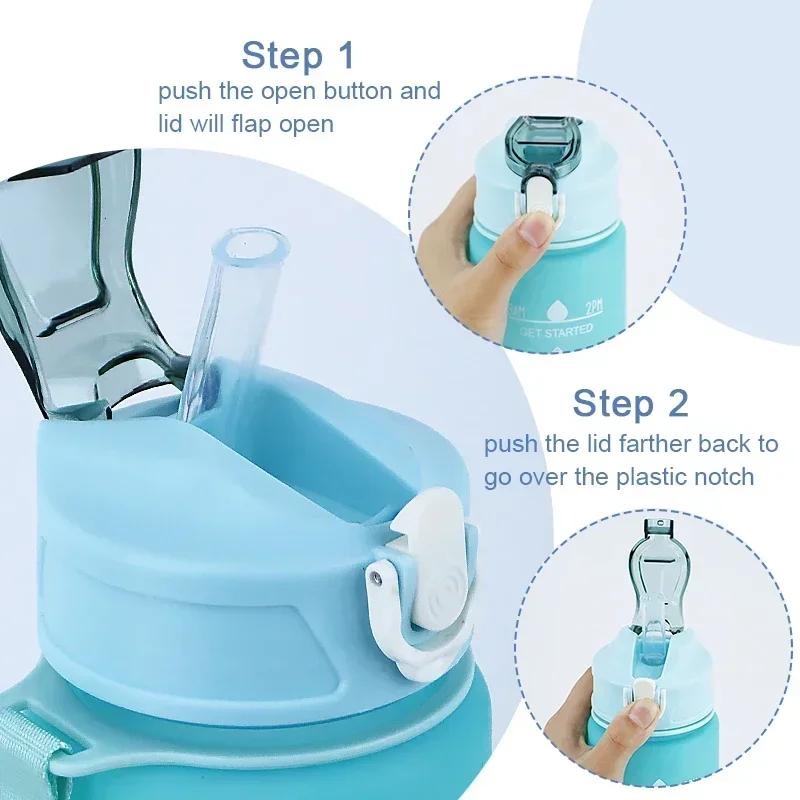 900ML/1000ML Gradient Sports Water Bottle with Time Scale BPA Free Straw Mug Portable Fitness Cup for Kids Outdoor Use