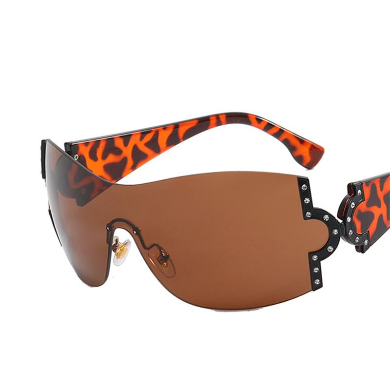 Occhiali da Sole Punk Lusso Y2k Donna Lente Unica Occhiali Marca Designer Unisex Lenti Sfumate Occhiali Strass Occhiali
