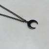 Gothic Minimalism Black Crescent Moon Witchcraft Pendant Black Rope Necklace for Women Halloween Party Jewelry Accessories Gifts