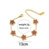 Modisches Edelstahl Fünfblättriges Blumen-Einseitiges Armband 18K Gold Leichter Luxus All-Match Kleeblatt Armband Schmuckstück