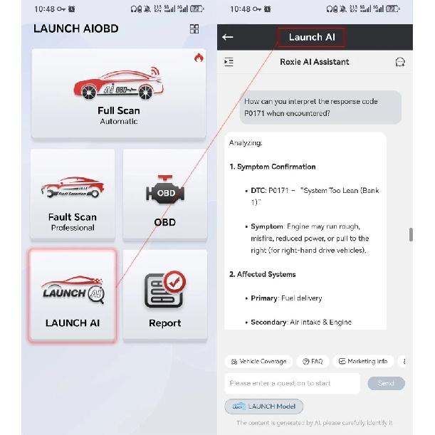 LAUNCH AIOBD Bluetooth OBD2 skaitytuvas, visų sistemų diagnostika, dirbtinis intelektas paprastai paaiškina gedimus, veikia su IOS ir Android