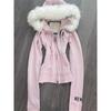 Felpa con cappuccio a tinta unita retrò americana vintage da donna, invernale, foderata in ecopelliccia, con zip, pullover in pile accogliente, giacca streetwear