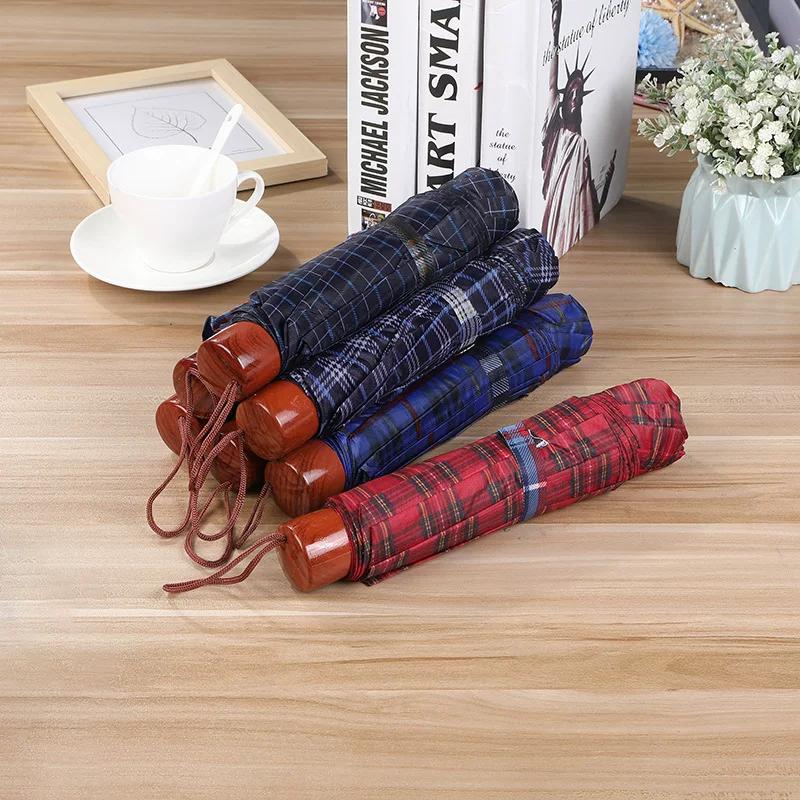 New Model Bone-Edged 70% off Grid Umbrella, Sun Protection Umbrella, Large Business Folding Umbrella, Business Gift Iron Umbrella