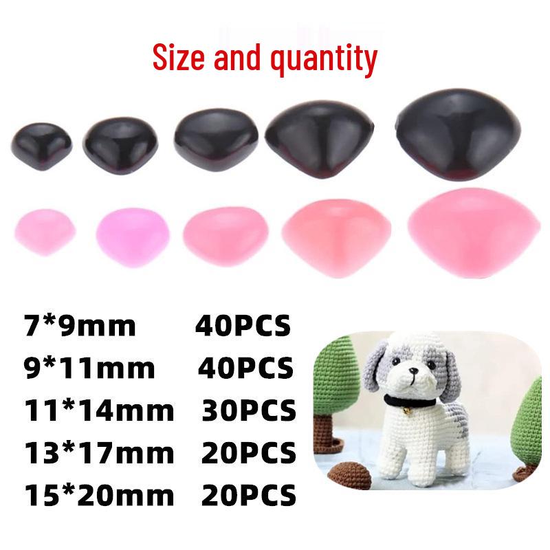 DIY Doll & Stuffed Animal Plastic Noses - 150-Piece Set for Bears, Dogs, Puppets, & Crafts