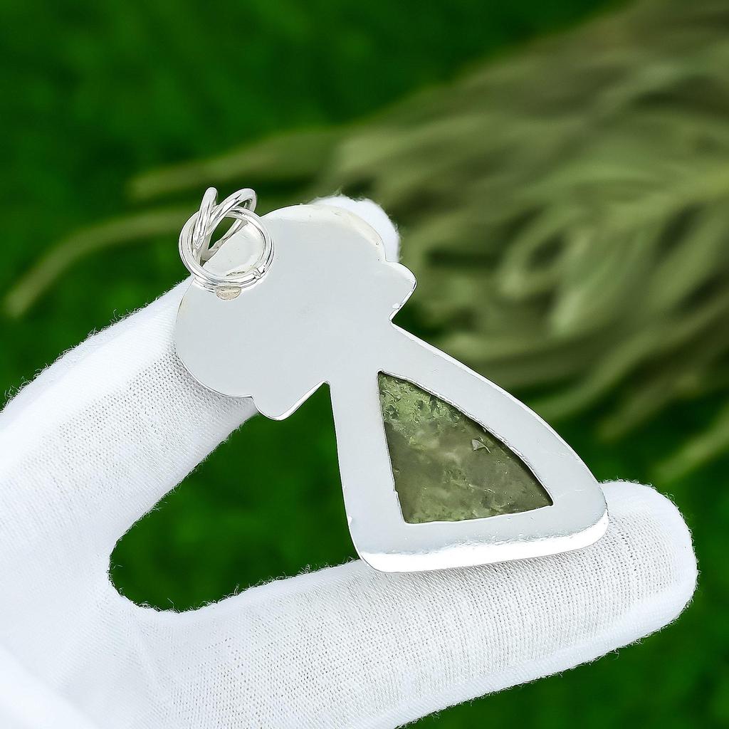 Sisters Day Sale Trillion Gogunjula Stone Sterling Silver Bezel Pendant Jewelry