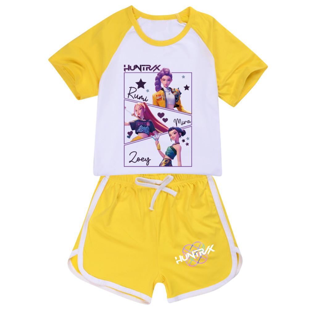 5009 Kinder Mädchen POP Rumi Zoey Mira Print T-Shirt Shorts Sport Trainingsanzug Kleidung Set