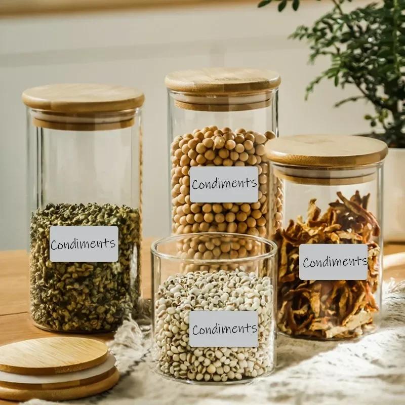 Wholesale Waterproof Label Stickers Kitchen Spice Bottle Jars Classification Labels Home Office Self-adhesive Storage Stickers
