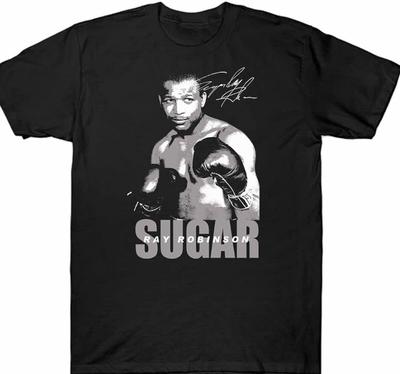 Koszulka Sugar Ray Robinson Bokser Bokserski Prezent Dla Fana Czarna unisex 8D701 Koszulka Unisex