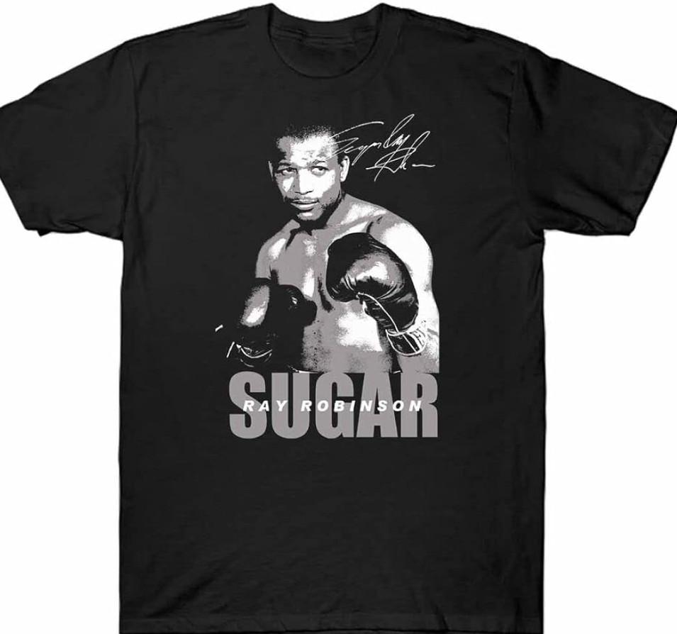 

Футболка Sugar Ray Robinson Боксер Подарок на День Рождения Боксеру Для Фаната Черная унисекс 8D701 Унисекс Футболка S
