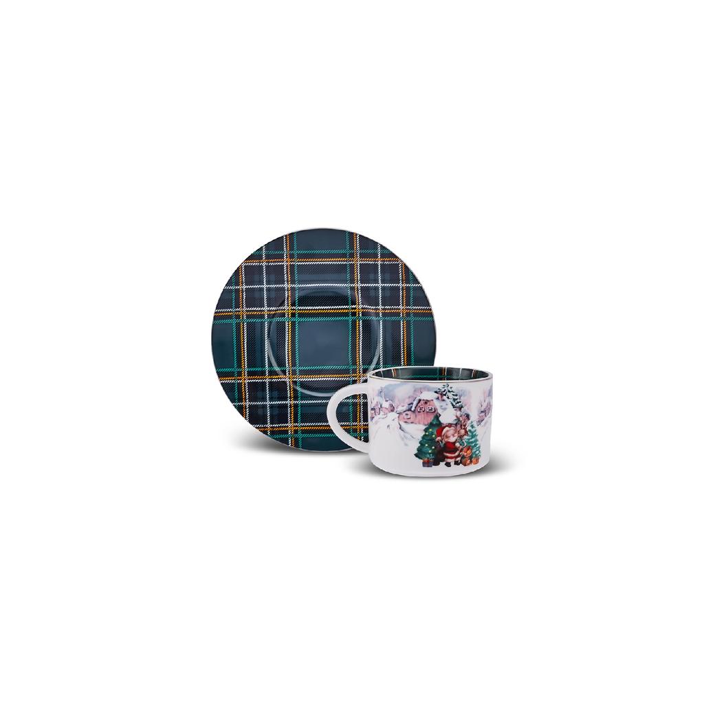 New Year Plaid 12-teilige Kaffeetasse für 6 Personen 110 ml