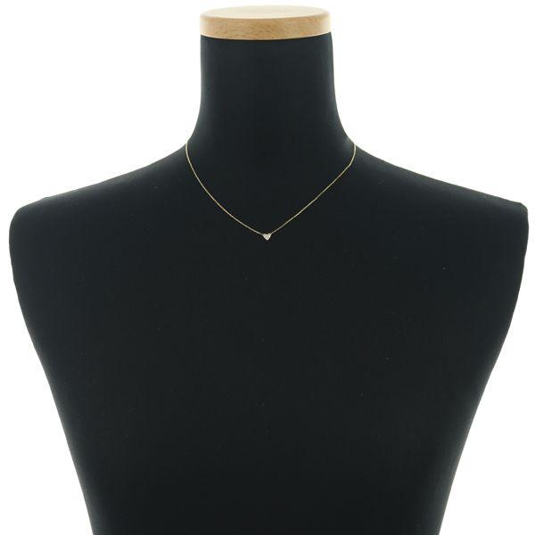 Used Aker Necklace Diamond 0.05ct Heart Pave K18YG #194266