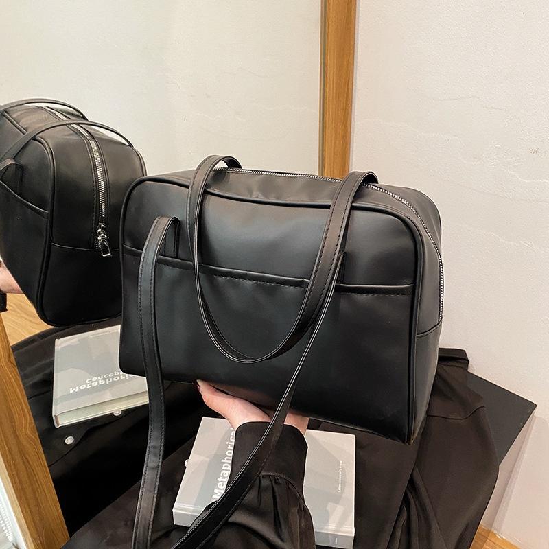 Vintage-Inspired Large Capacity Tote Bags Zipper Closure, Durable Edges, Stylish Shoulder & Crossbody Bags for Women, Fashion Accessories
