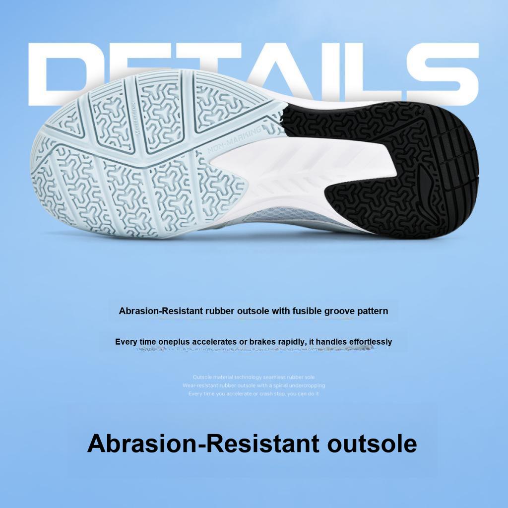 New LiNing Feather The Flash 1.0 Slip Resistant Low Top Badminton Shoes Unisex Cloud Porcelain Blue Black AYTT035-2