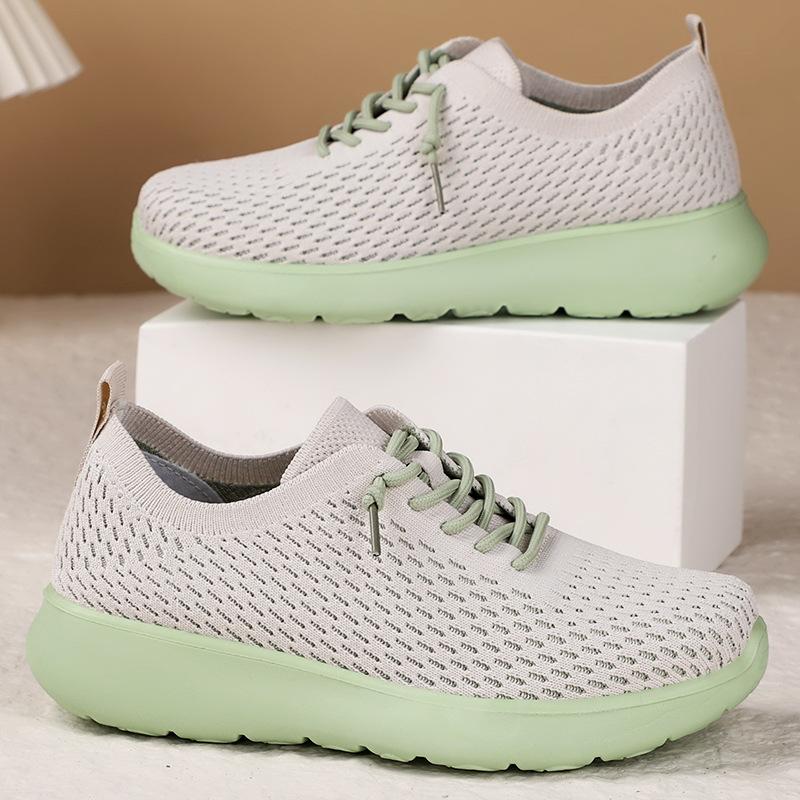 Modische Schuhe für Damen Sommer Herbst Mode Schnürung Mesh Atmungsaktiv Bequem Rutschfeste Plateauschuhe Sneaker Damen 36-41