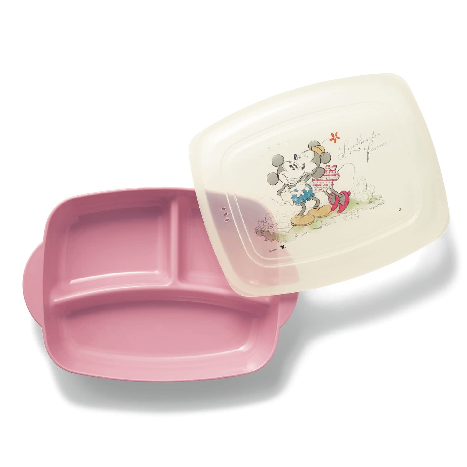 

Belle Maison Disney Lunch Plate with Deep Divided Plate for Preparing Dishwasher Made in Mickey Minnie Small Lid, Meals, Safe, Japan, & Mouse,