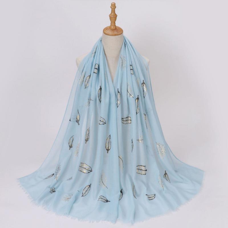 Ethnic Style Gold Foil Printed Scarf Soft Polyester Women S Fashion Scarf