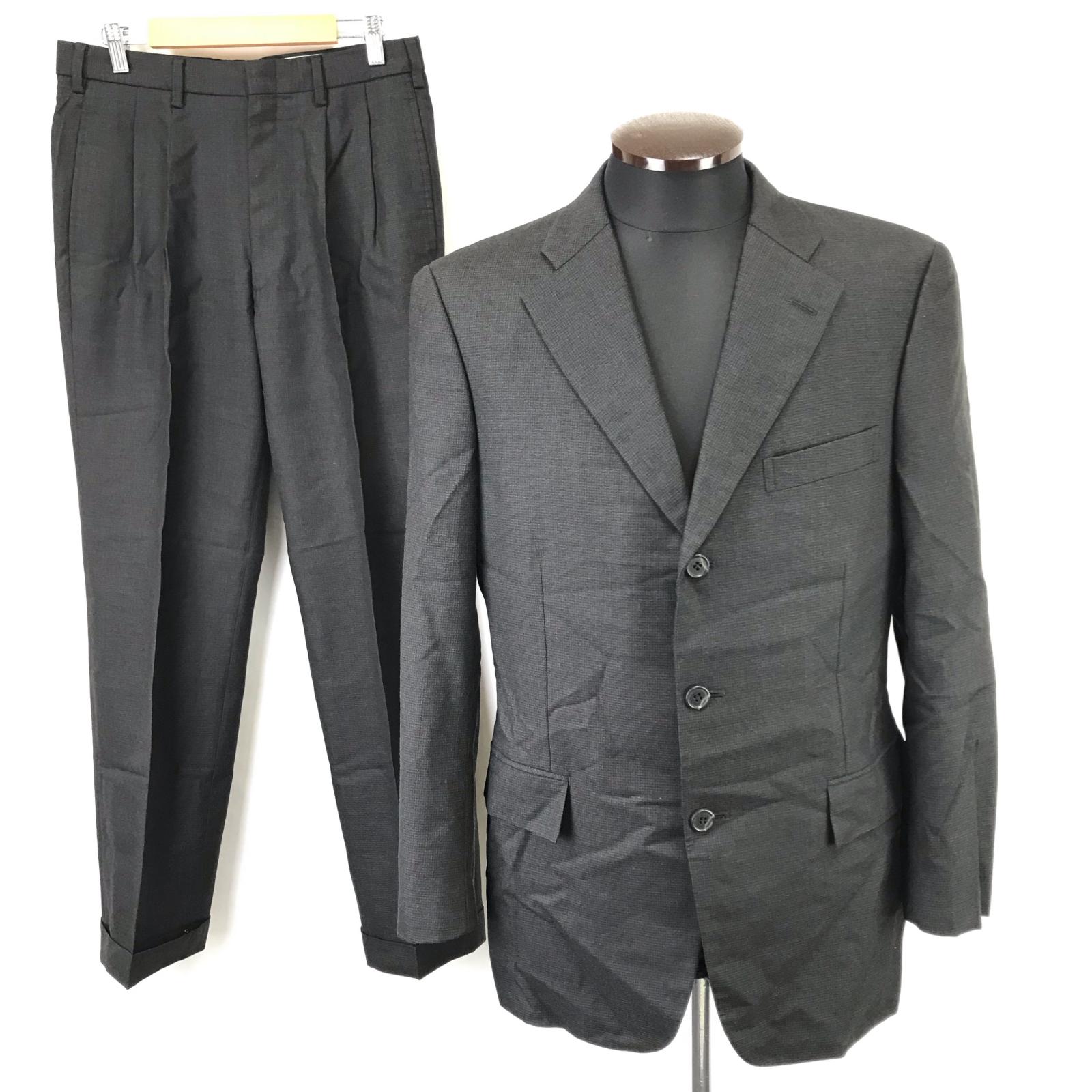 

NEWYORKER Fall Winter Suit Men’s YA5 M-L Dark Gray Full Lined Single Jacket Set Up(USED)