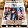 Flannel BlanketBenson Boone Custom Name Text Personalized Soft Warm Throw Blanket Home Decor Gift