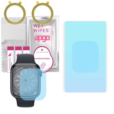 2x Apgo HD HQ FLEX Ultra-Clear Screen Protector for Apple Watch 8 (45mm), Hydrogel Film, Flexible, Soft TPU with Positioning Layer Easy Installation