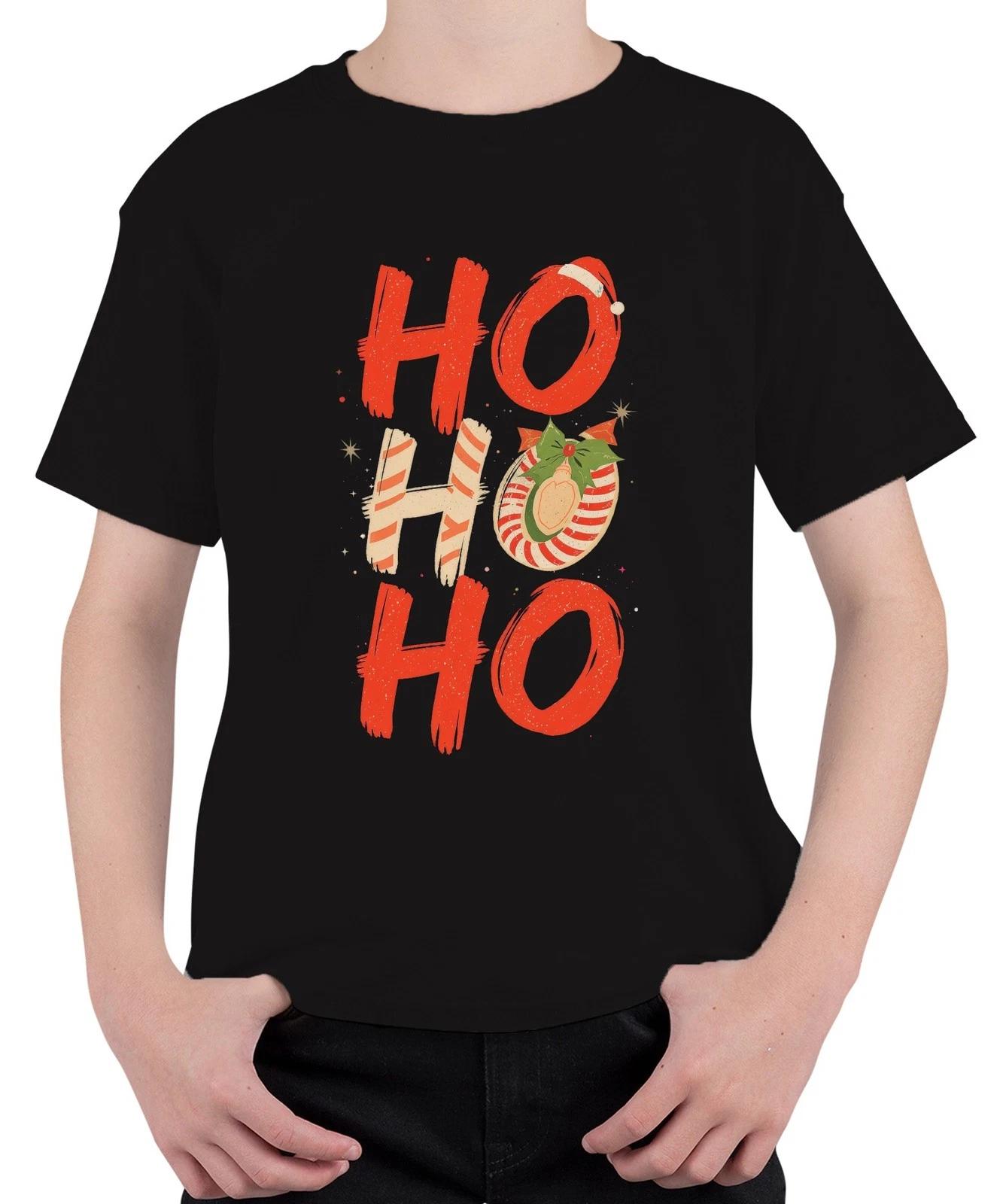 HO HO HO Weihnachten Weihnachtskugel Zuckerstange Retro festlich Unisex Kinder T M