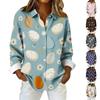 Women's Easter Casual Printed Long-Sleeved Button-Up Shirt