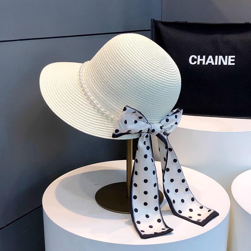 

Шляпа Женская Летняя Морская Соломенная С Большими Полями Тень Пляжная Шляпа Показывать Лицо Маленький Бант Темперамент Солнцезащитная Шляпа Adjustable